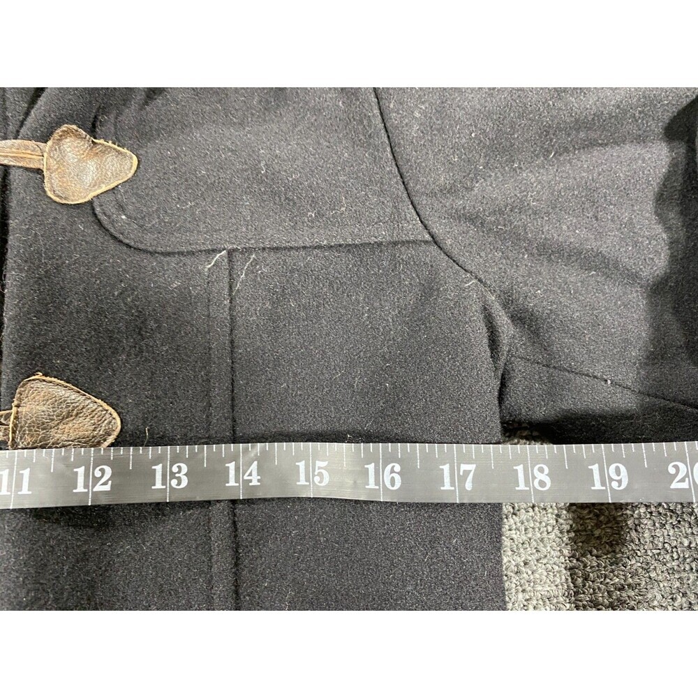 American Eagle Jacket Black Hooded Wool Blend Parka Quilted Liner Womens Medium - Picture 4 of 11
